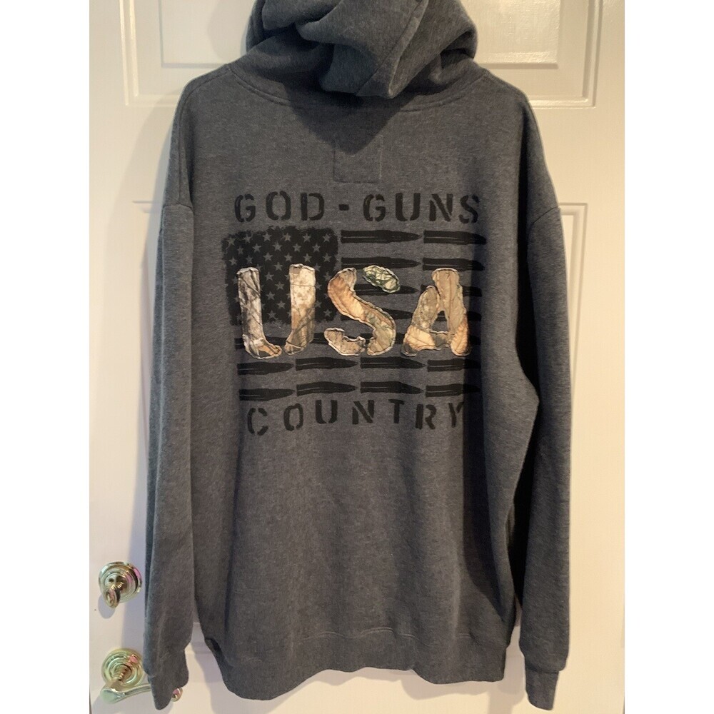 Buck Wear Men’s Grey USA Hoodie/Pullover XL